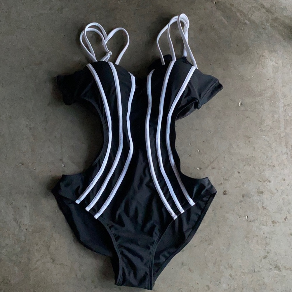 NWT Black and White Swim Suit